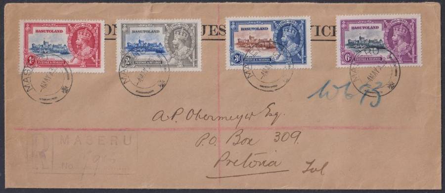 BASUTOLAND SCARCE 1935 SILVER JUBILEE FDC