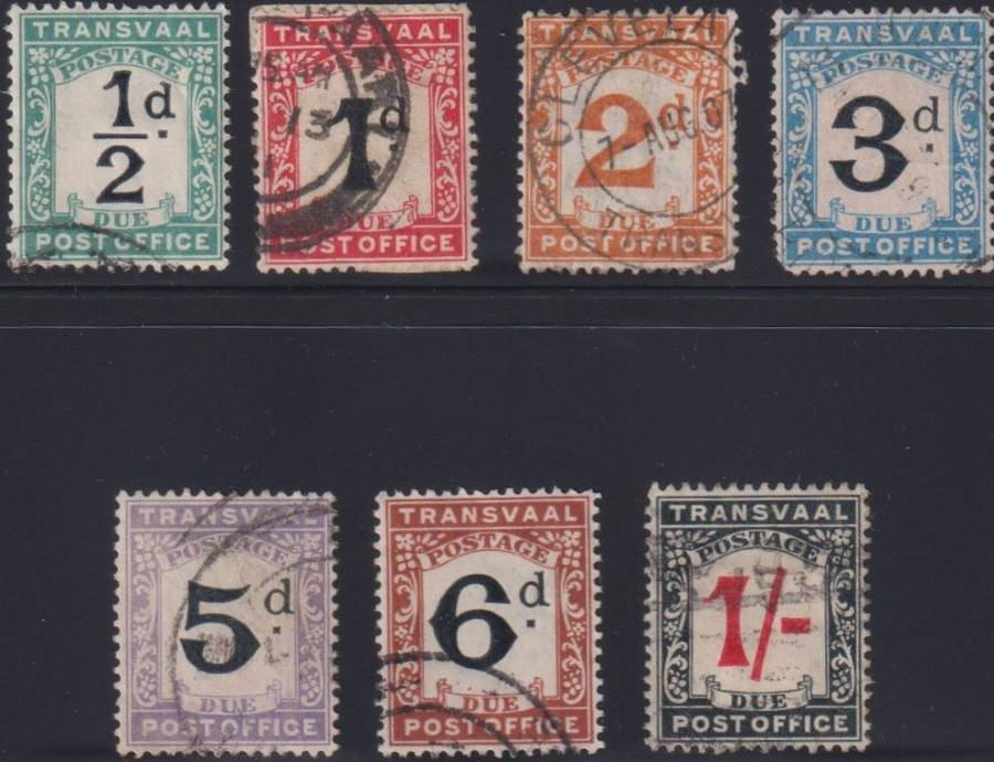 TRANSVAAL 1907 POSTAGE DUE SET USED - CV R1595