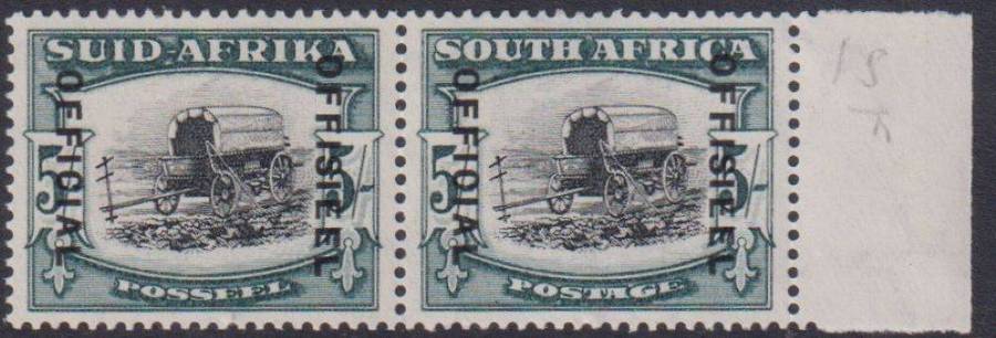 SA 1940 5/- "OFFICIAL AT LEFT" SUPERB UNMOUNTED MINT CV R2400