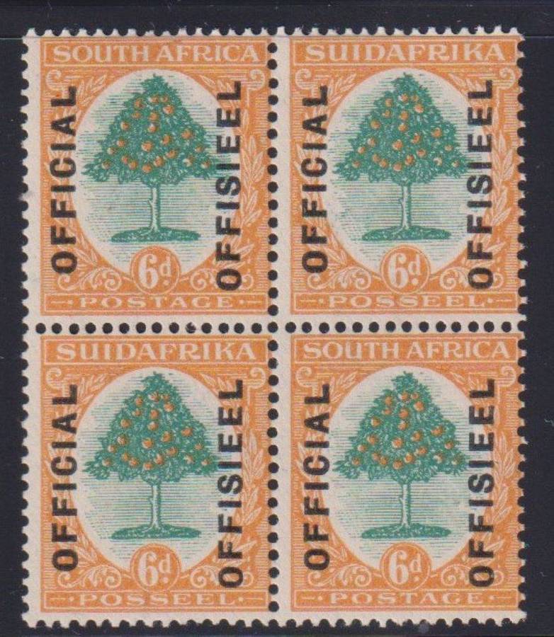 SA 1928 6d PRETORIA OFFICIAL M/UM BLOCK - SACC O7