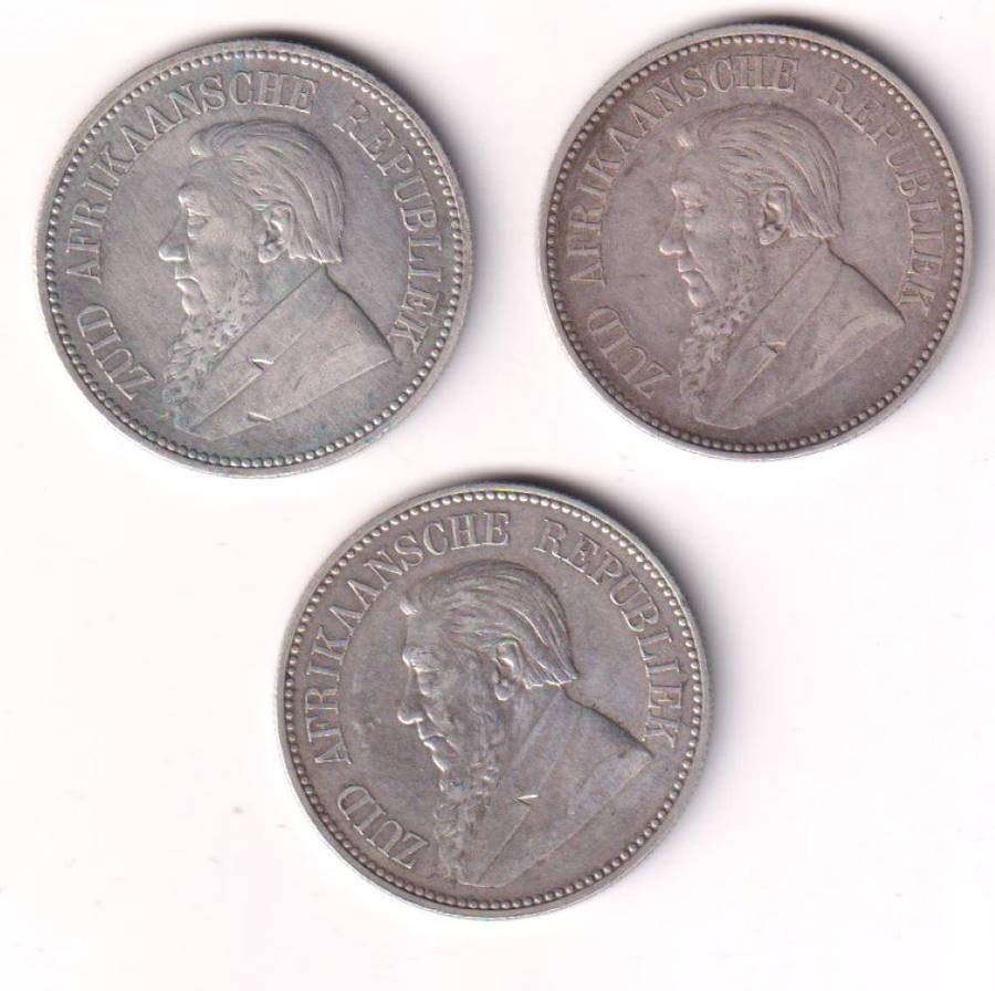 ZAR Coin Collection - 3 coins -  2/6 shillings