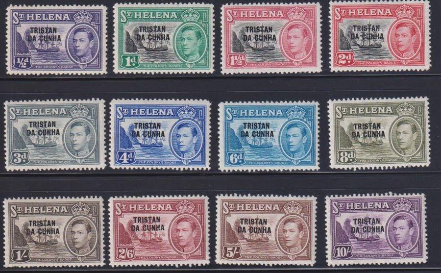 TRISTAN DA CUNHA 1952 KGV1 SET UNMOUNTED MINT CV £140