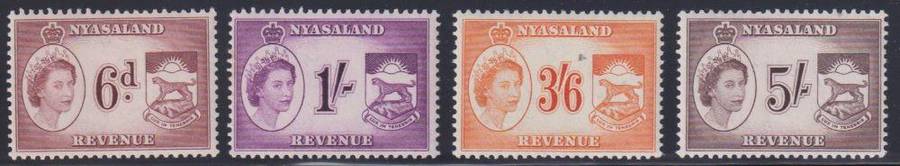 NYASALAND QE11 REVENUES UNMOUNTED MINT