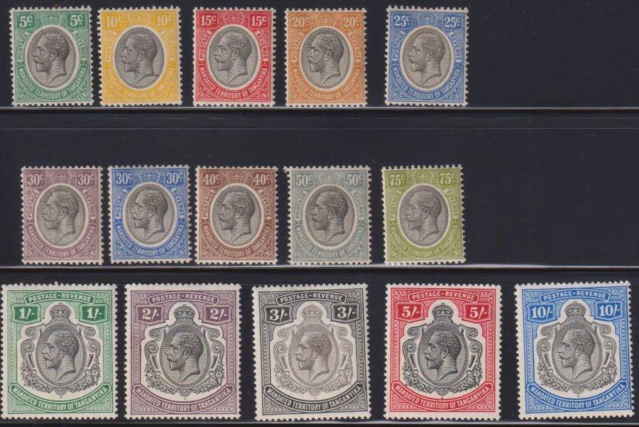 TANGANYIKA 1927 KGV TO 10/- UM/M CV £285