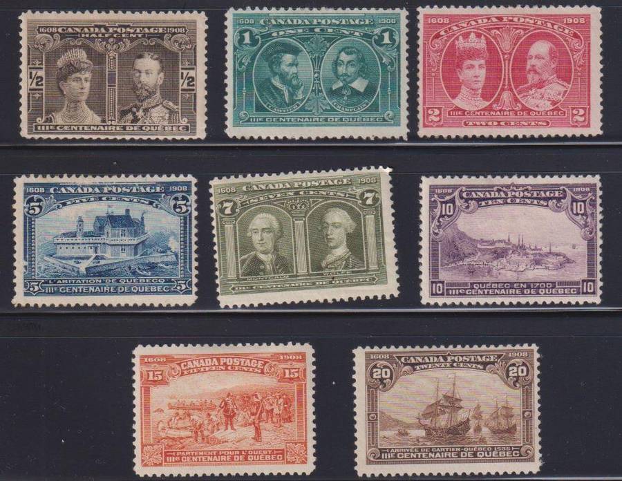 CANADA 1908 QUEBEC CENTENARY SET HINGED MINT  CV £550- SCARCE!