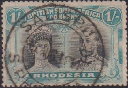 RHODESIA 1910 DOUBLE HEADS 10d's & 1/-'s SOUND USED