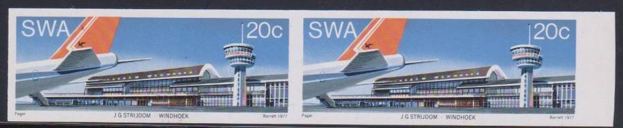 SWA 1977 AIRWAYS IMPERFORATE PAIR SUPERB UNMOUNTED MINT - SCARCE!