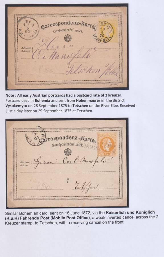 AUSTRIA, ITALY 1890 POSTAL STATIONERY CARDS - WRITTEN UP COLLECTION
