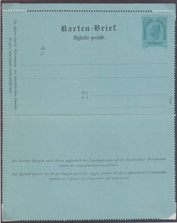 AUSTRIA, ITALY 1890 POSTAL STATIONERY CARDS - WRITTEN UP COLLECTION