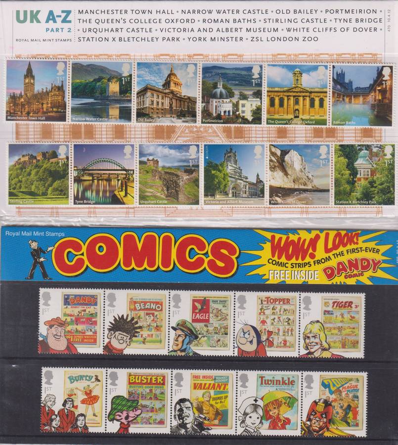 GREAT BRITAIN 2012  ISSUES - BOOKLETS, MIN SHEETS - DAHL, ROYALTY, SOCCER, TRAINS