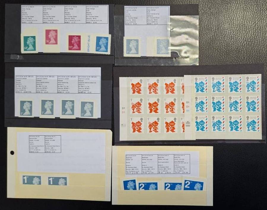 GREAT BRITAIN 2012  ISSUES - BOOKLETS, MIN SHEETS - DAHL, ROYALTY, SOCCER, TRAINS