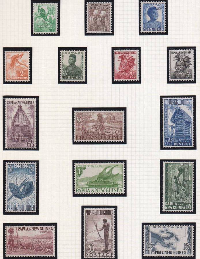 PAPUA NEW GUINEA 1952 KGV1 SET UNMOUNTED MINT SG 1-15 CV  £100