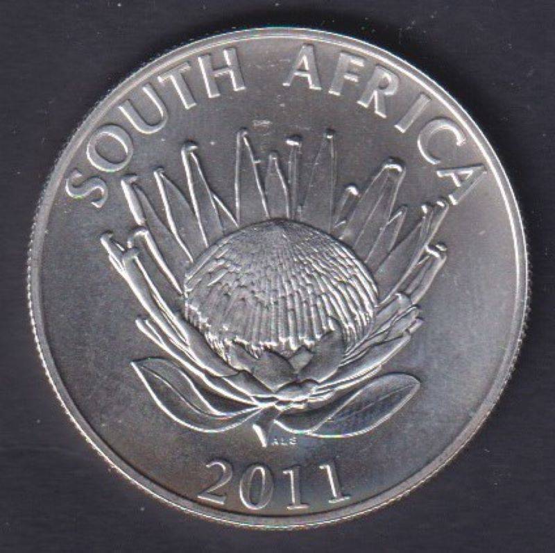 JM COETZEE SILVER PROTEA UNC  R1 - 2011
