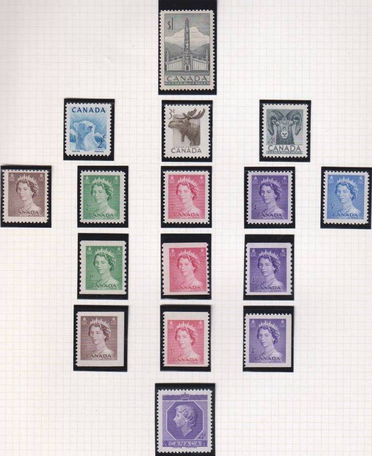 CANADA SUPERB QE11 COLLECTION ON PAGES UNMOUNTED MINT