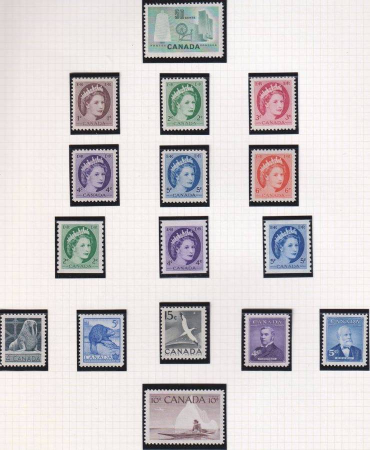 CANADA SUPERB QE11 COLLECTION ON PAGES UNMOUNTED MINT