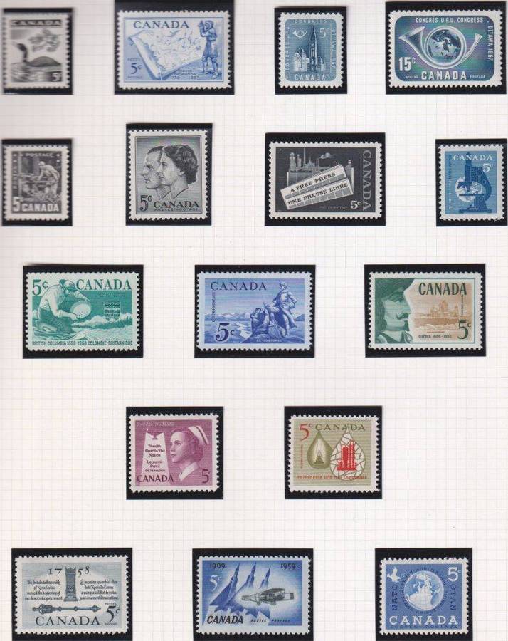 CANADA SUPERB QE11 COLLECTION ON PAGES UNMOUNTED MINT