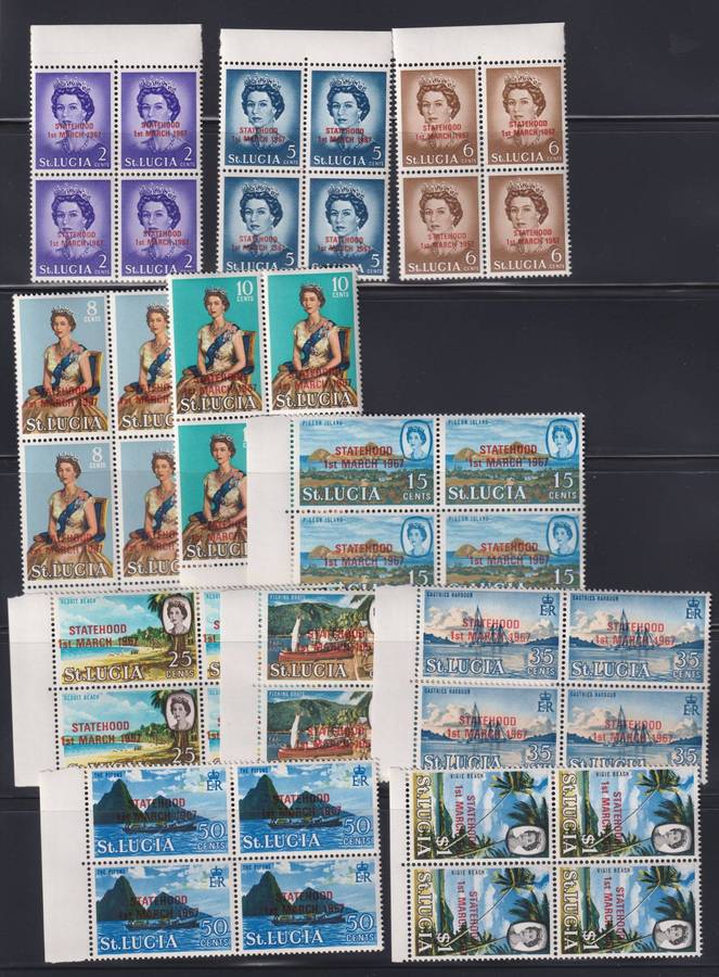 ST LUCIA, MONTSERRAT & SOLOMON ISLANDS QE11 SETS UNMOUNTED MINT