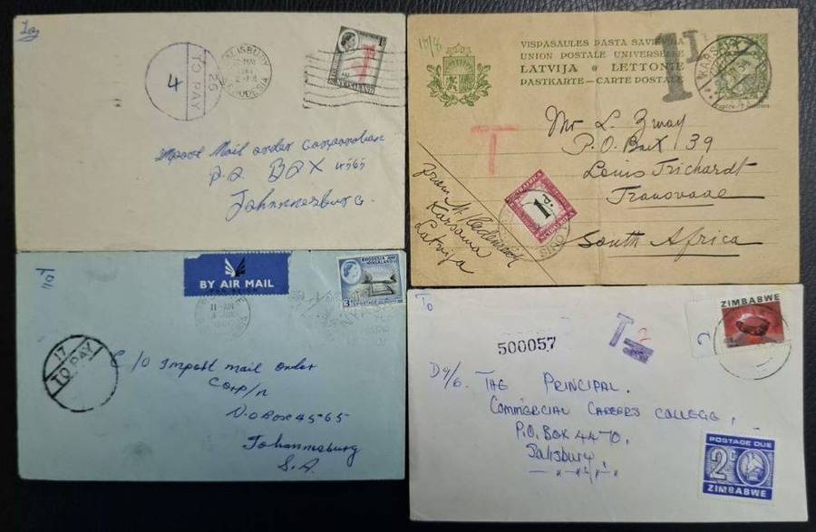 WORLDWIDE POSTAGE DUE COVERS & POSTCARDS- A SUPERB LOT!