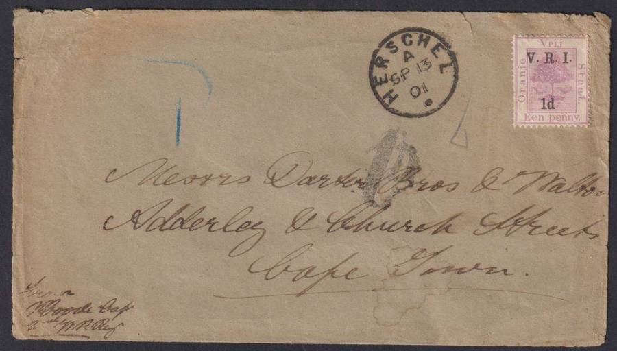 HERSCHEL, ORC 1901 COVER - "CHARGE OFFICE CACHET"