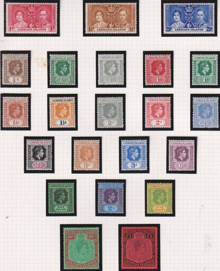 LEEWARD ISLANDS KGV1 COMPLETE MINT - CV £218