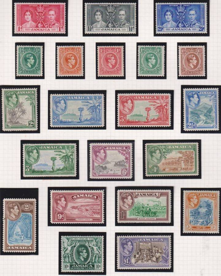 JAMAICA  1937-1952 KGV1 ISSUES FINE MINT - SG 118-120, 121-133a,34-152 CV £199