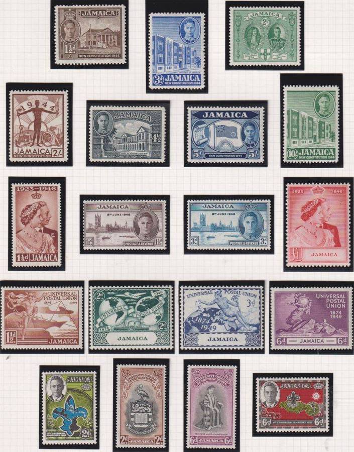 JAMAICA  1937-1952 KGV1 ISSUES FINE MINT - SG 118-120, 121-133a,34-152 CV £199