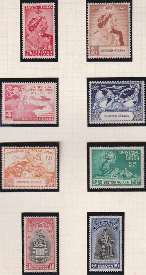 BRITISH GUIANA  KGV1 ISSUES FINE HINGED MINT ON PAGES