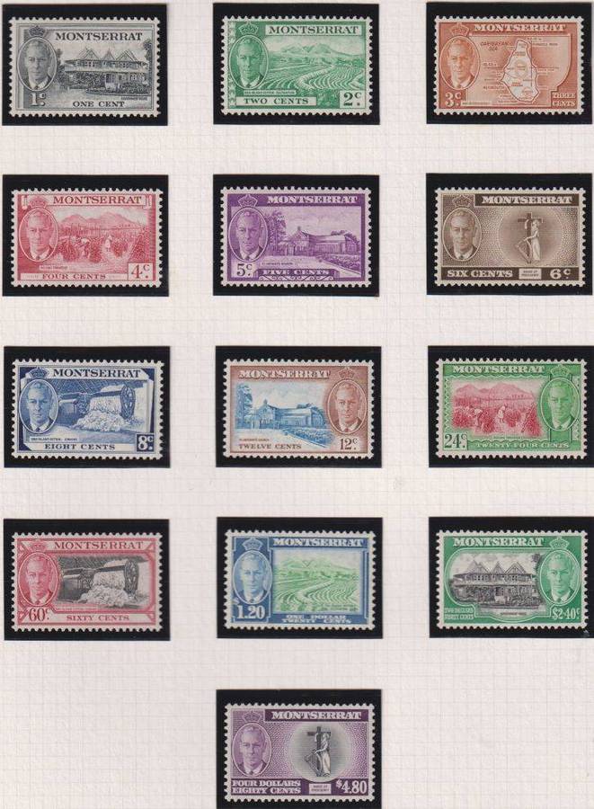 BARBADOS & MONTSERRAT KGV1 ISSUES FINE HINGED MINT ON PAGES