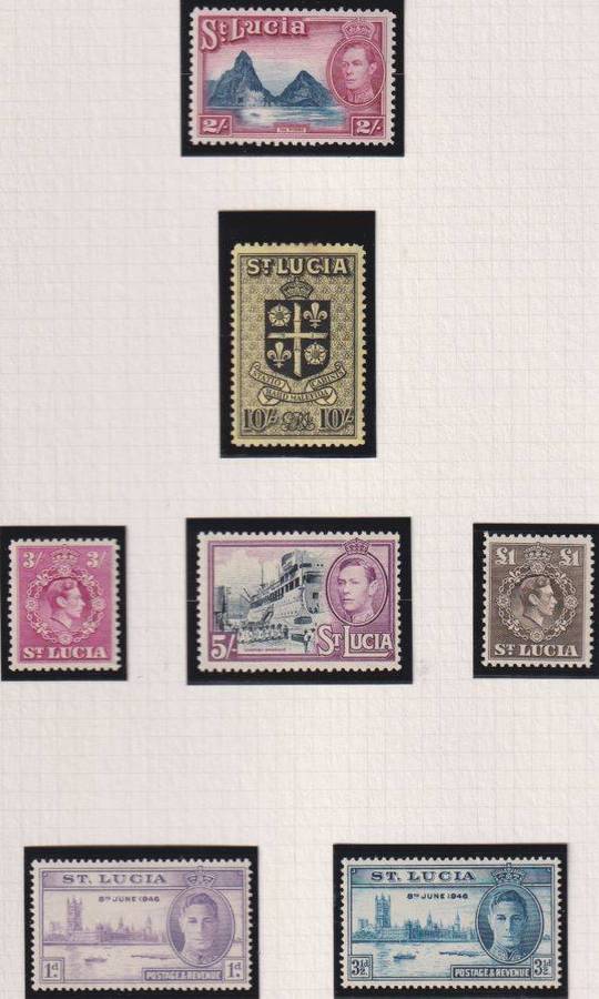 ANTIGUA & ST LUCIA KGV1 ISSUES FINE HINGED MINT ON PAGES
