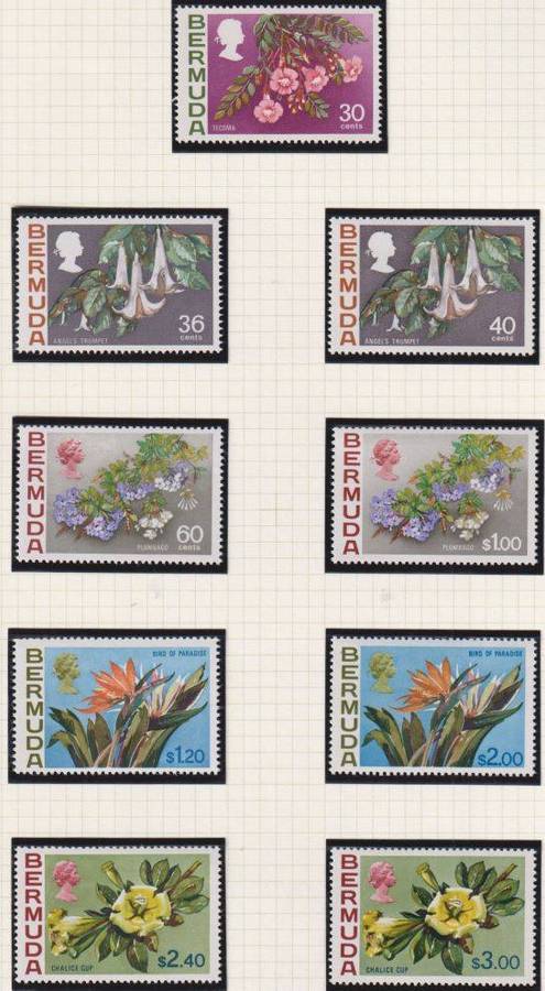 BAHRAIN, BERMUDA, SOLOMON ISLANDS DEFINS UNMOUNTED MINT ON PAGES