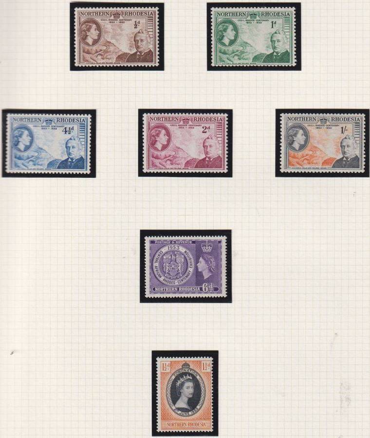 SOUTHERN & NORTHERN RHODESIA, UNION OF SA UNMOUNTED MINT ON PAGES