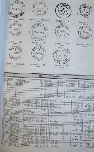 RHODESIA - POSTMARKS 1888-1980 BY BARRY