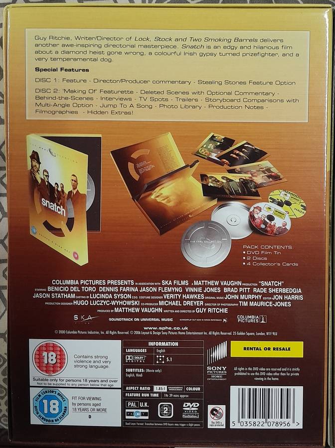 5 movie bundle (2 dvd sets, each with cards in movie reel tins)