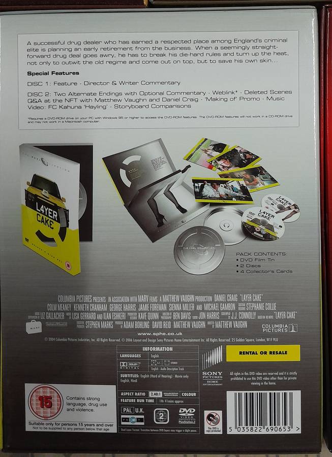 5 movie bundle (2 dvd sets, each with cards in movie reel tins)