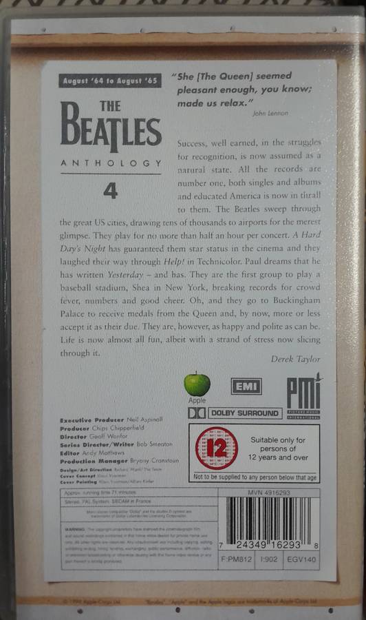 The Beatles - Anthology 8 x VHS Box Set (plus Anthology vol1 2cd set)