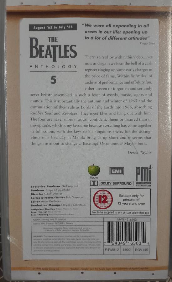 The Beatles - Anthology 8 x VHS Box Set (plus Anthology vol1 2cd set)