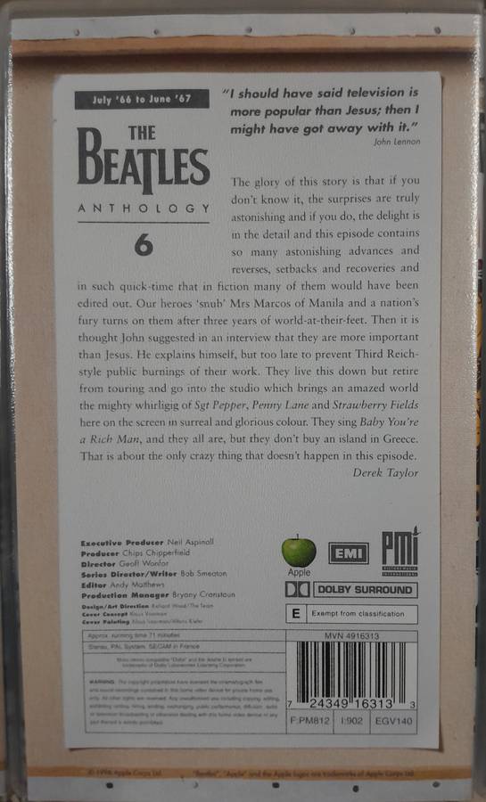The Beatles - Anthology 8 x VHS Box Set (plus Anthology vol1 2cd set)