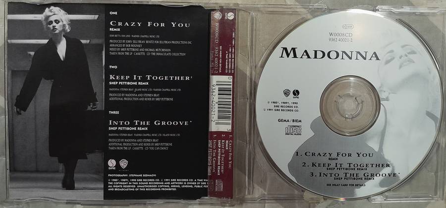 Madonna - Crazy For You / Into the Groove / Keep It Together CD single