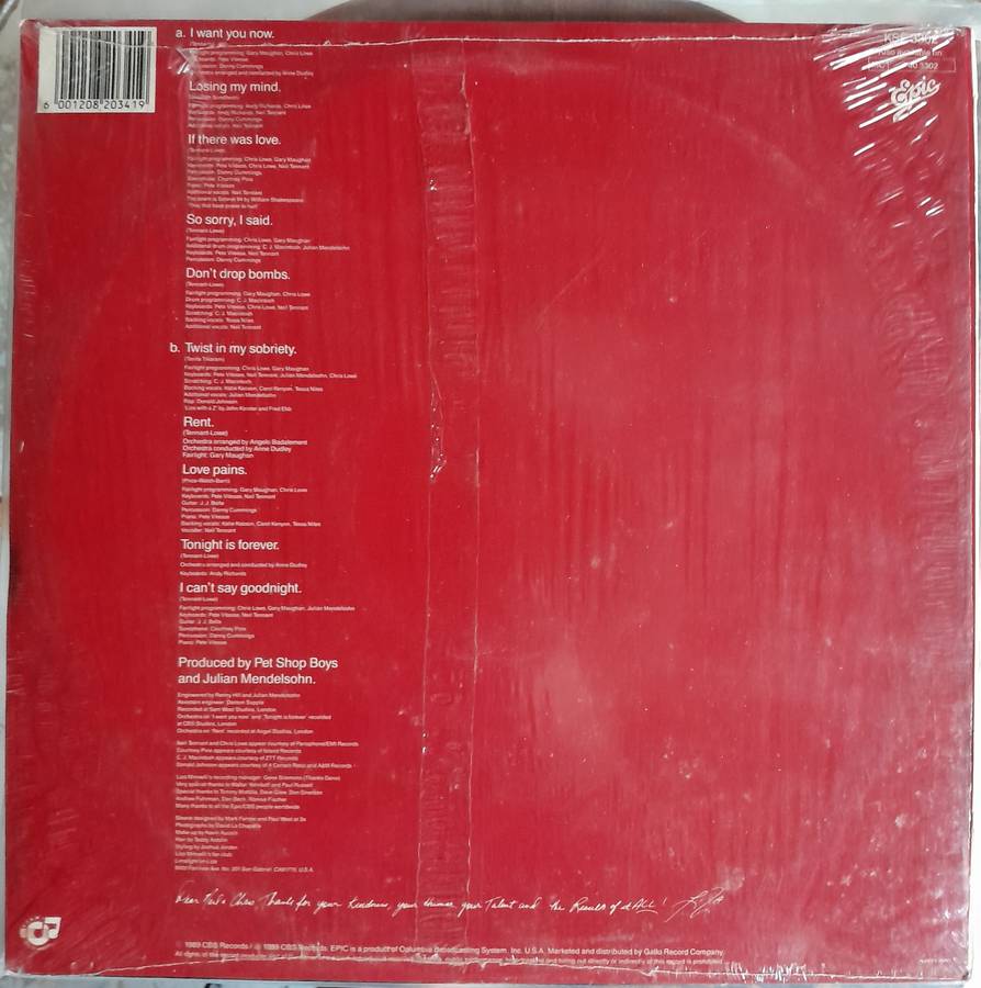 Liza Minnelli - Results LP SEALED (1989 SA Pressing) Pet Shop Boys produced album