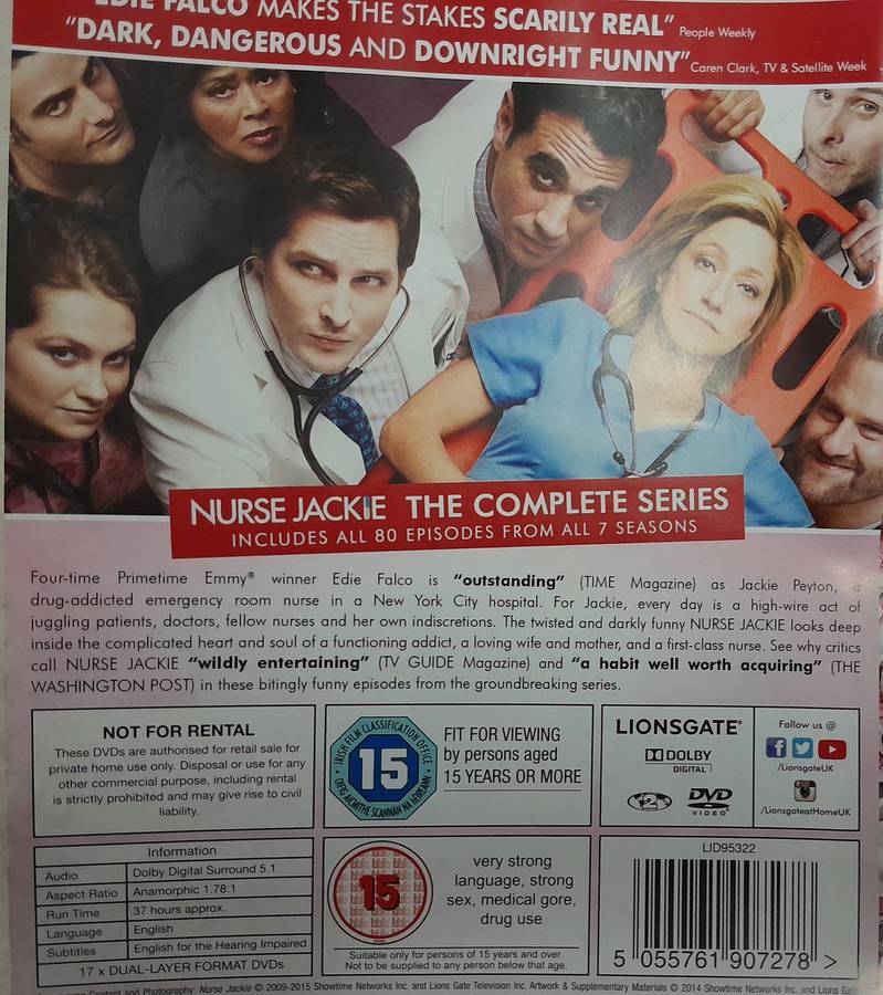 Nurse Jackie - complete series 1 to 7 (17 DVD box set)