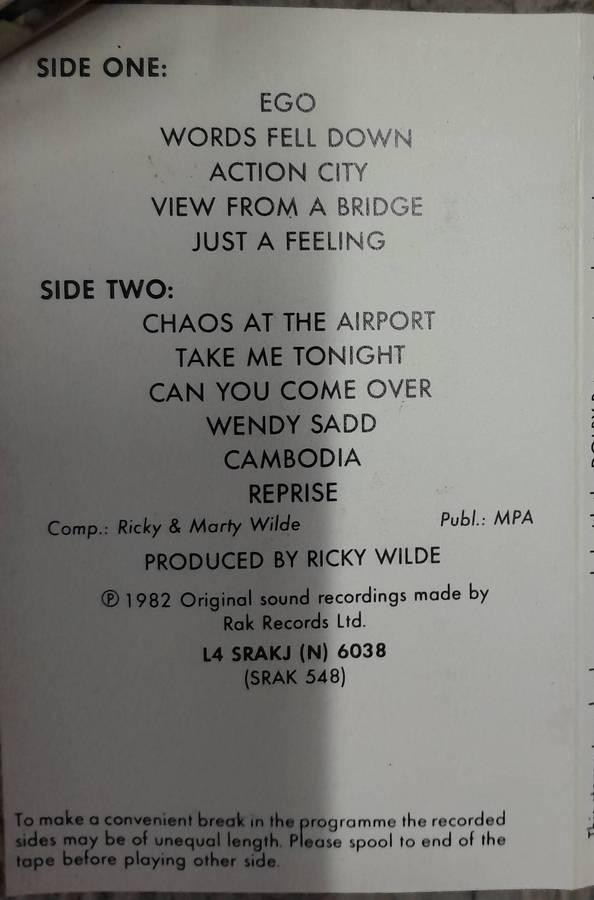Kim Wilde - Select cassette (South African pressing)