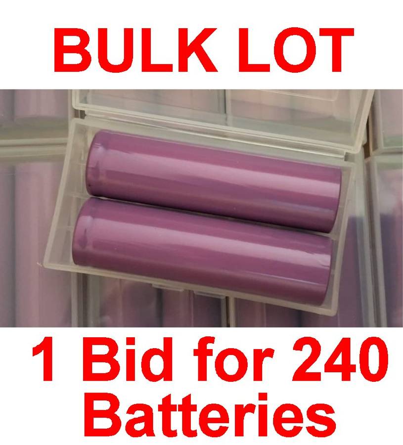 240 x Rechargeable 18650 1200mAh 3.7V batteries