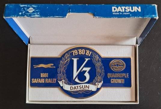 Very Rare Datsun Safari Rally Car Badge