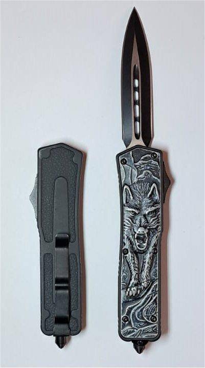 Automatic OTF Knife with Double Edged Blade