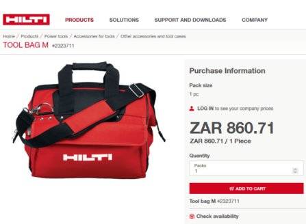 New HILTI Tool Bag