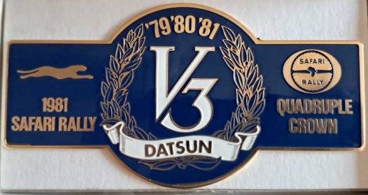 Very Rare Datsun Safari Rally Car Badge