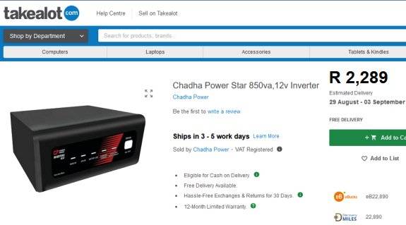 Chadha Power Star 850va,12v UPS Inverter