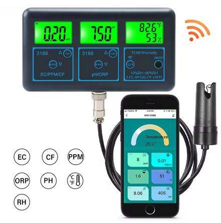 WiFi 7-in-1 Water Tester for Aquarium/Hydroponics etc.