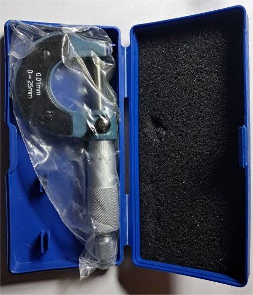 Outside Micrometer (0-25mm), 0.01 mm.