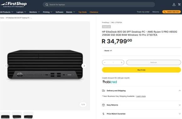 HP EliteDesk with RYZEN 5 Pro (Retails new for R34 799)